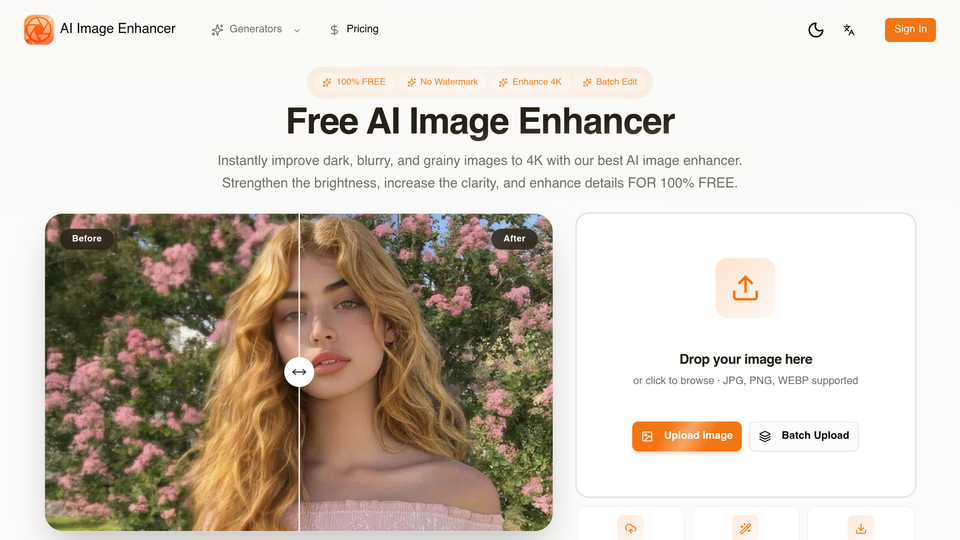 Screenshot of AI Image Enhancer