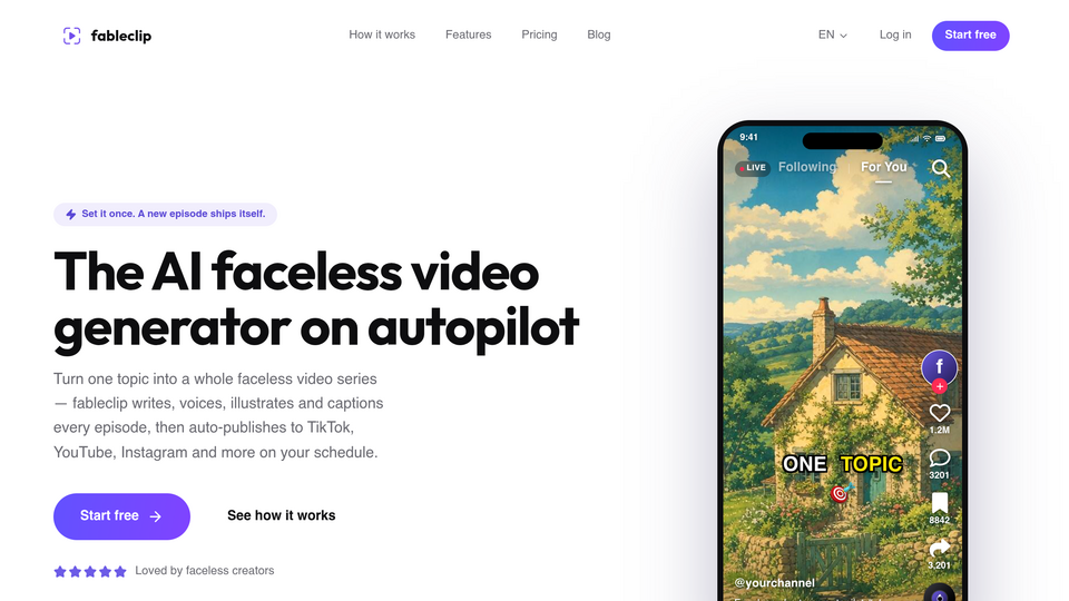 Screenshot of Fableclip