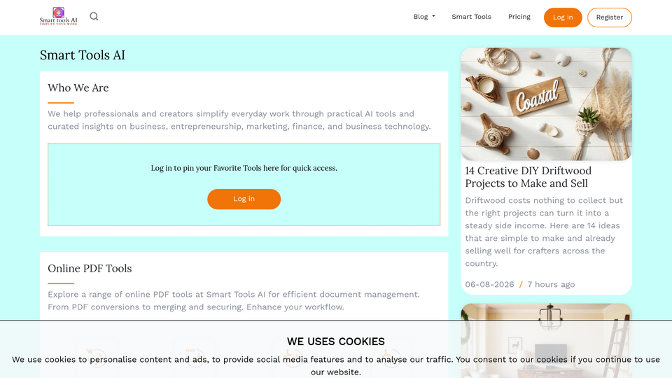 Screenshot of Smart Tools AI