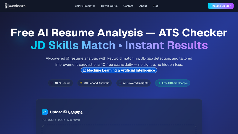 Screenshot of AI ATS Checker