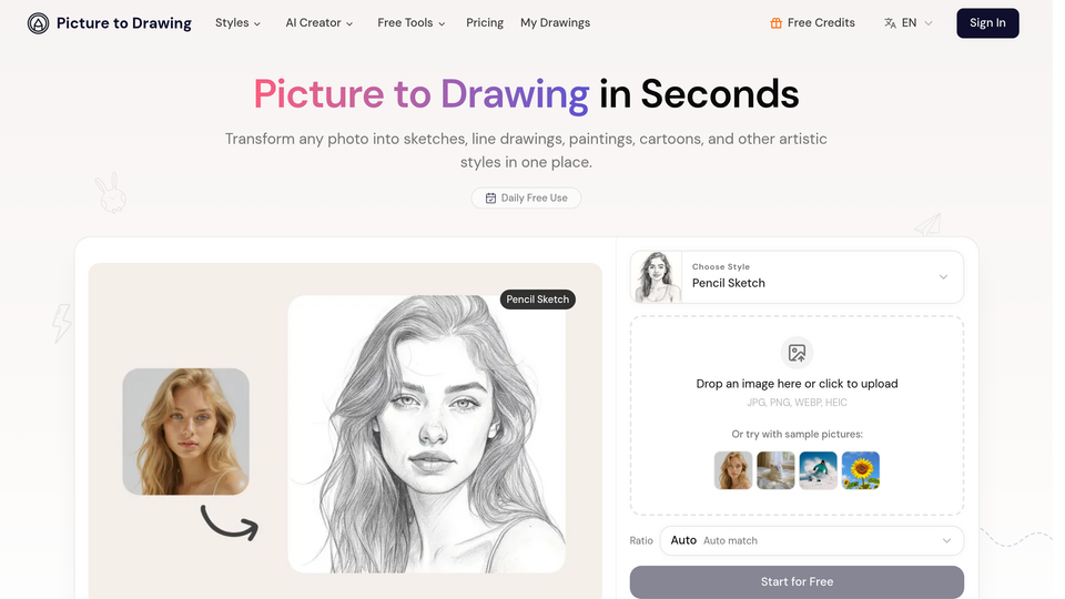 Screenshot of Picture to Drawing
