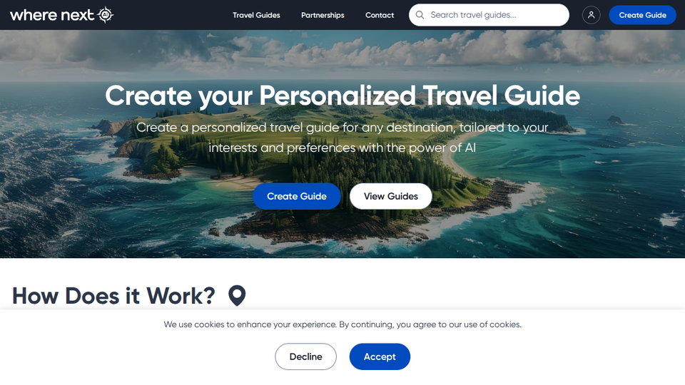 Screenshot of WhereNext Ai