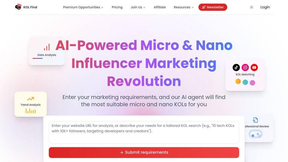 Screenshot of KOLFind