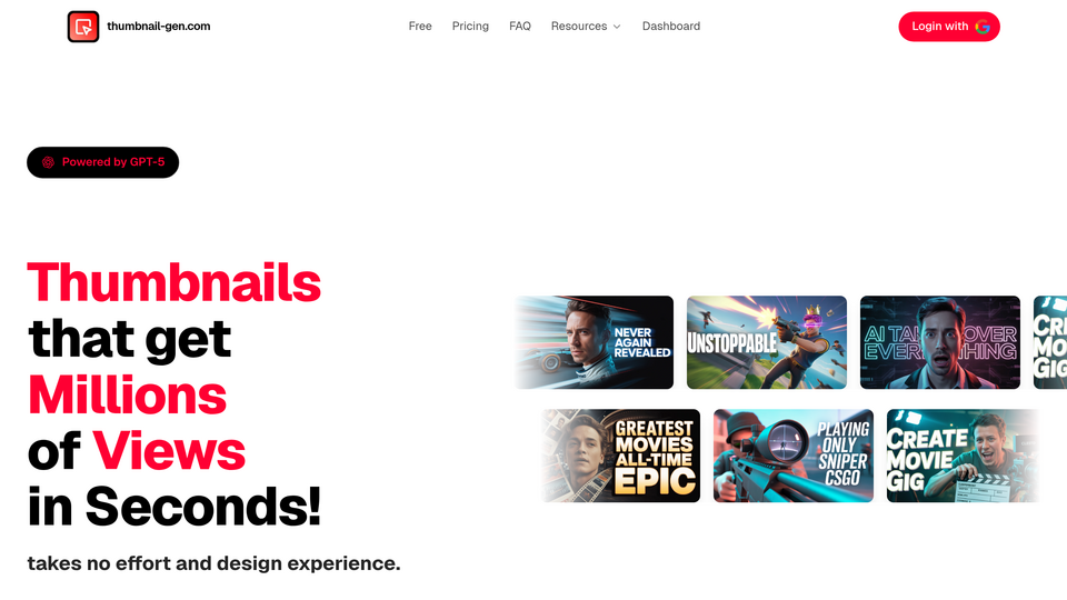 Screenshot of Thumbnail Gen
