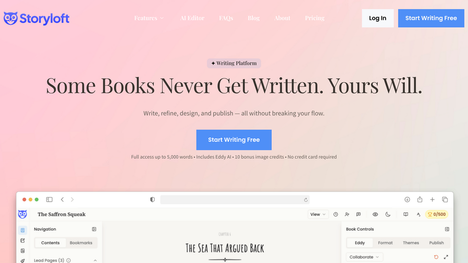Screenshot of Storyloft