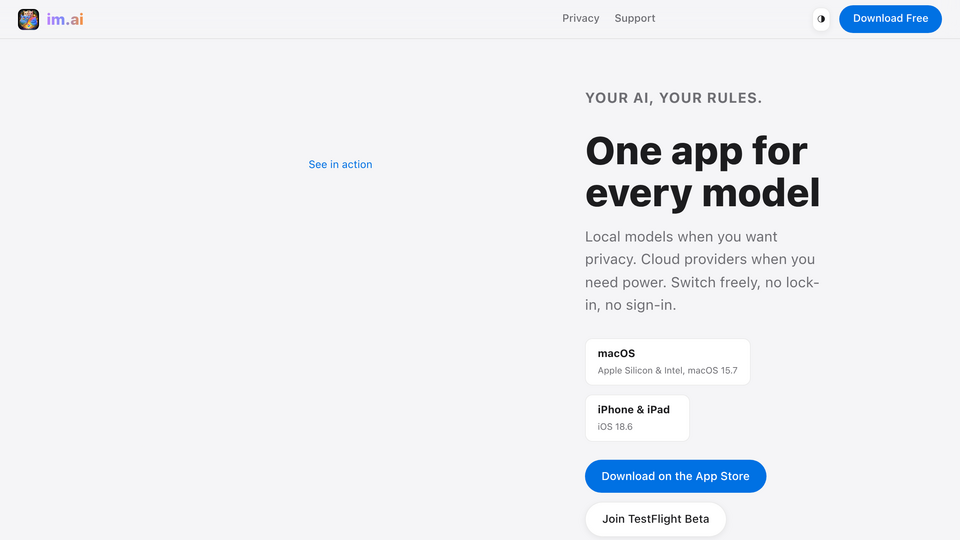 Screenshot of im.ai
