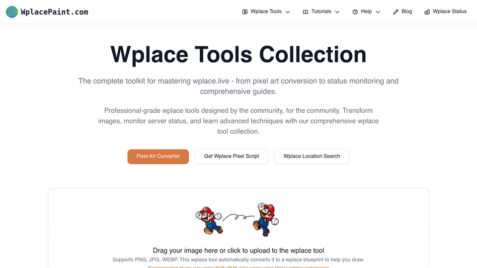 Screenshot of Wplace Tool
