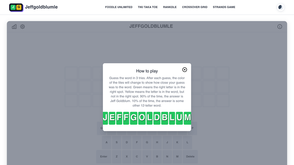 Screenshot of Jeffgoldblumle