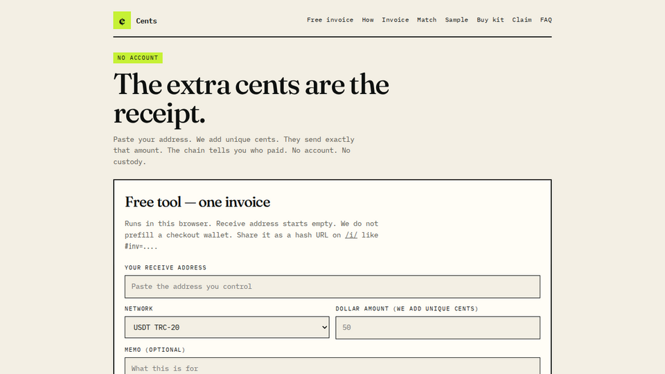 Screenshot of Cents