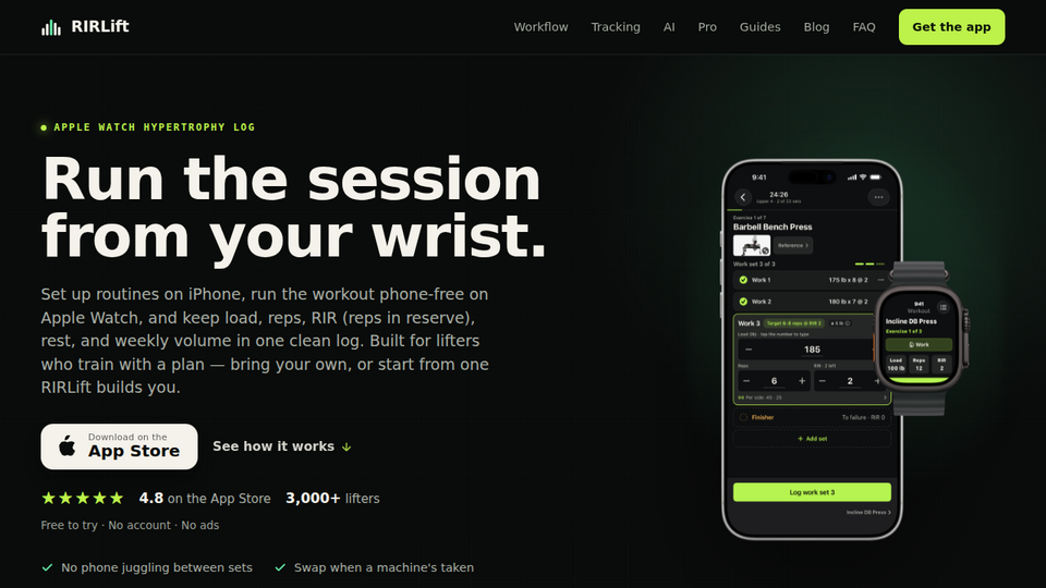 Screenshot of RIRLift