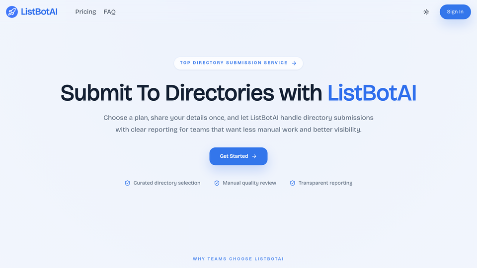 Screenshot of ListBotAI