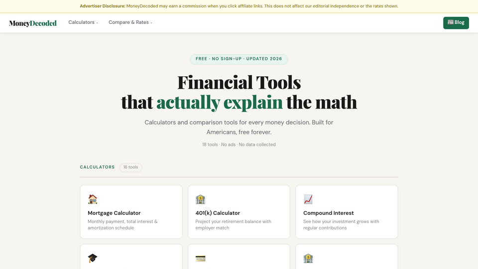 Screenshot of MoneyDecoded
