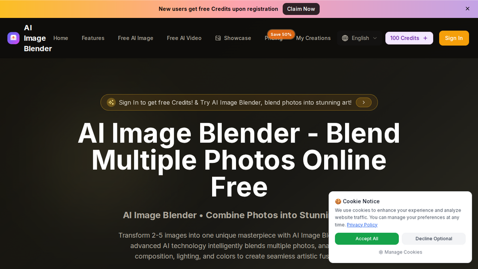 Screenshot of AI Image Blender