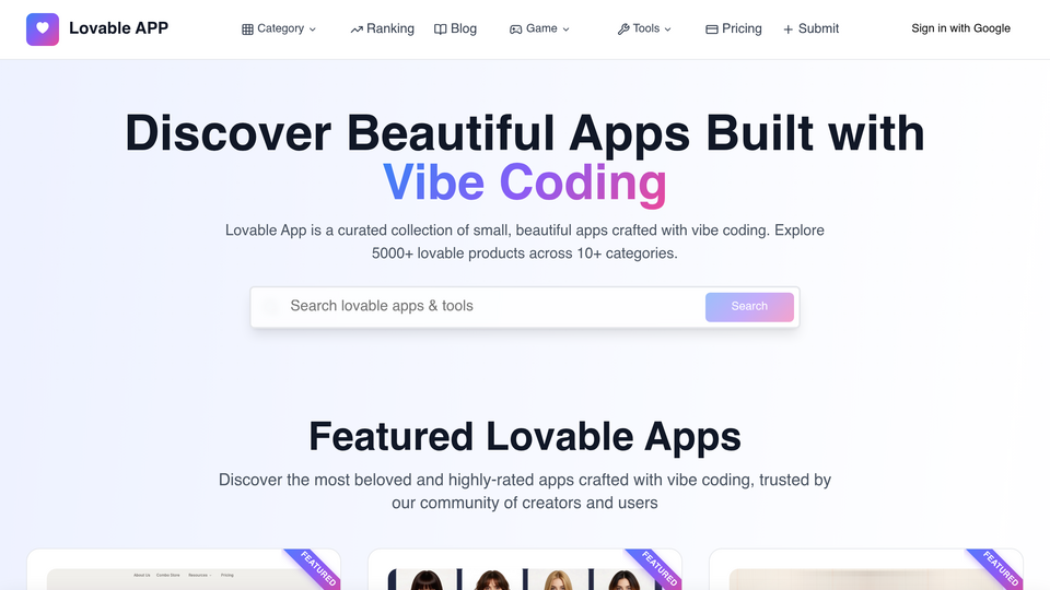 Screenshot of Lovable APP