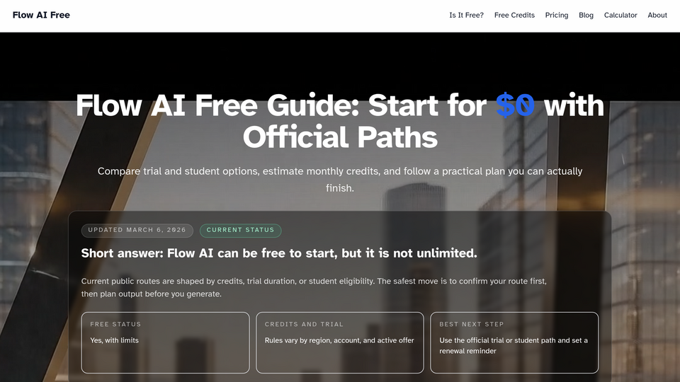 Screenshot of flowaifree