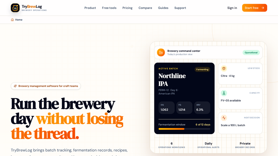 Screenshot of TryBrewLog