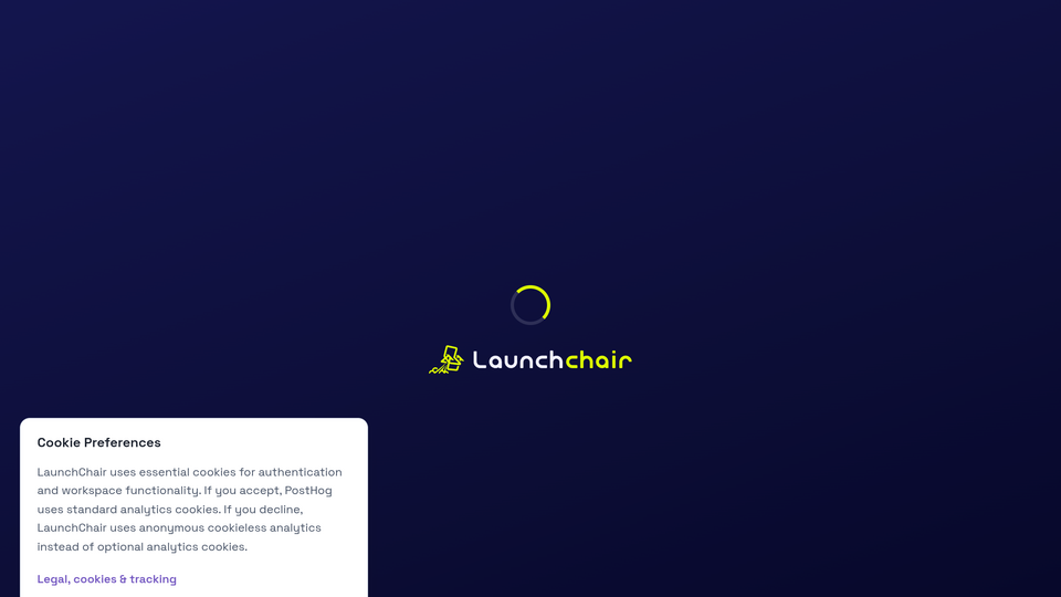 Screenshot of LaunchChair