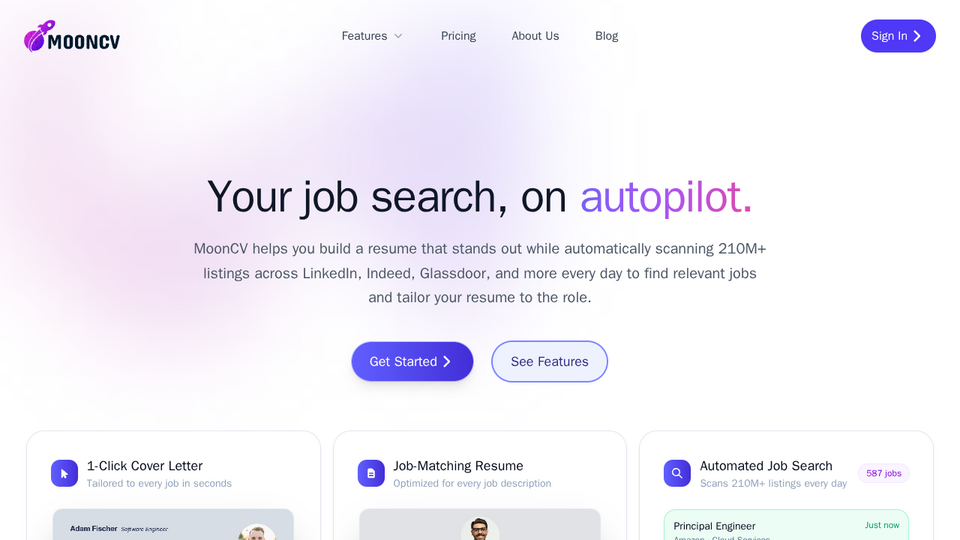 Screenshot of MoonCV
