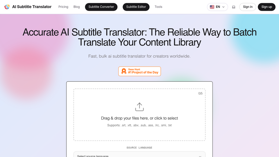 Screenshot of AI Subtitle Translator