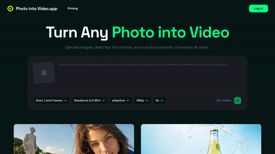 Screenshot of Photo into Video