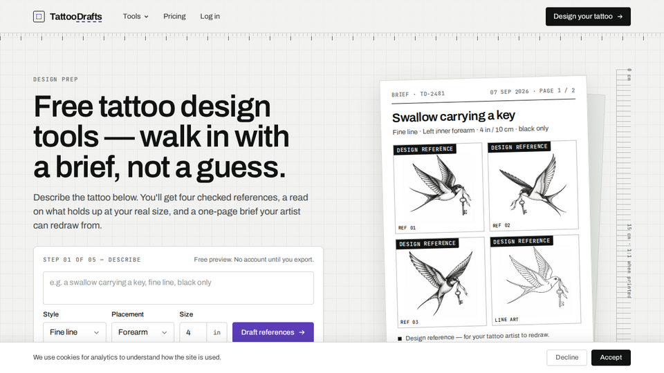 Screenshot of TattooDrafts