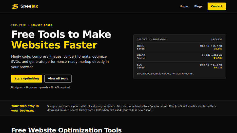 Screenshot of SpeeJax