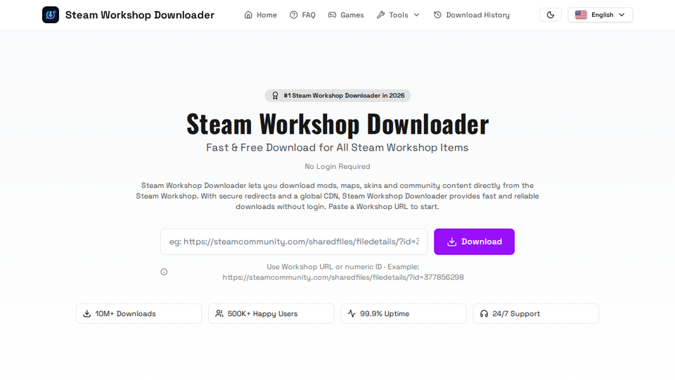 Screenshot of Steam Workshop Downloader