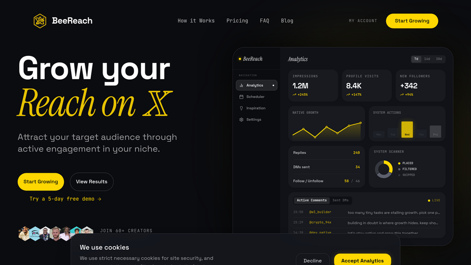 Screenshot of BeeReach