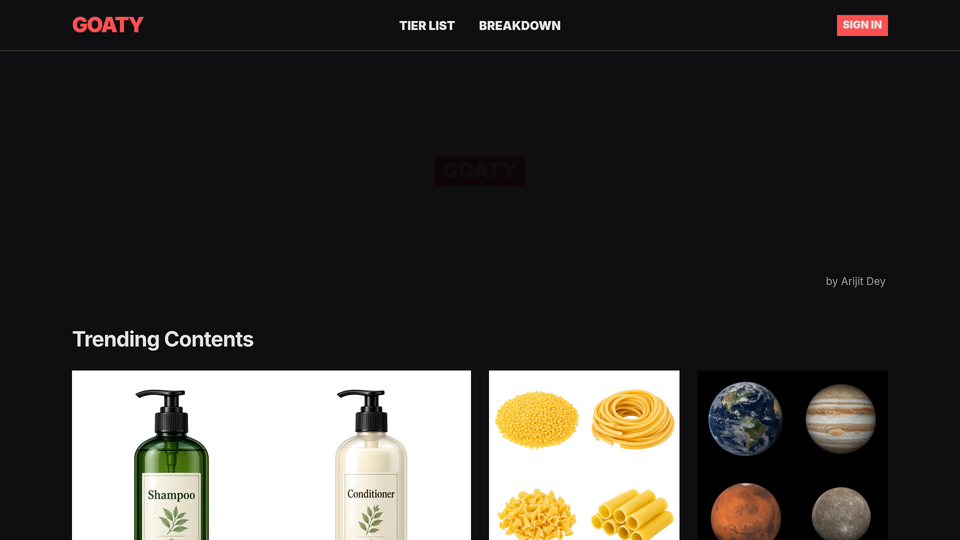 Screenshot of GOATY