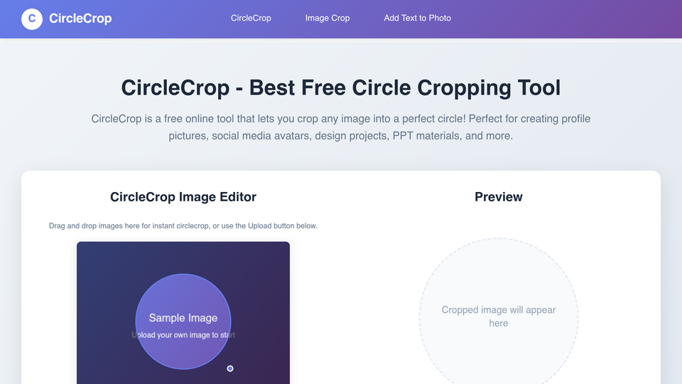 Screenshot of CircleCrop