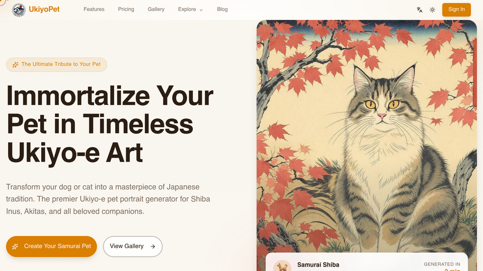 Screenshot of UkiyoPet