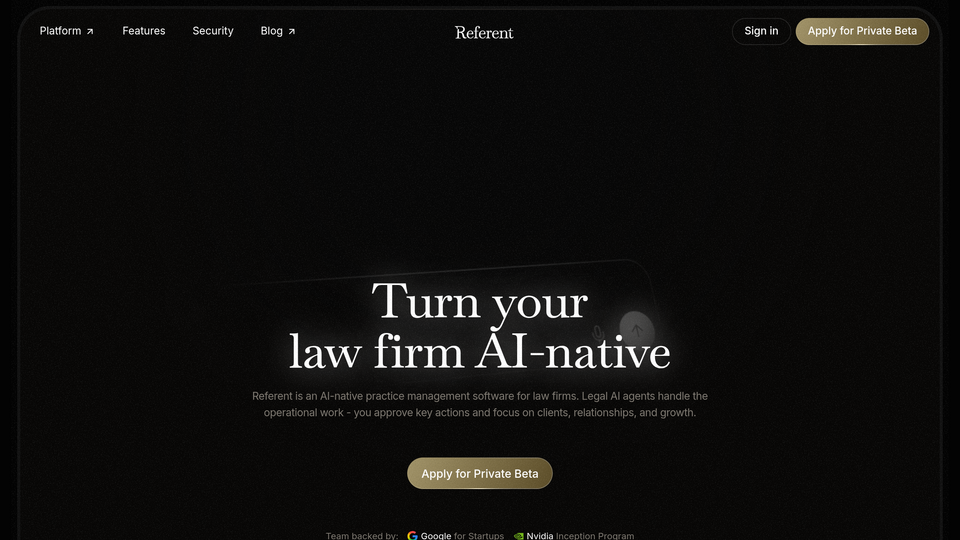 Screenshot of Referent