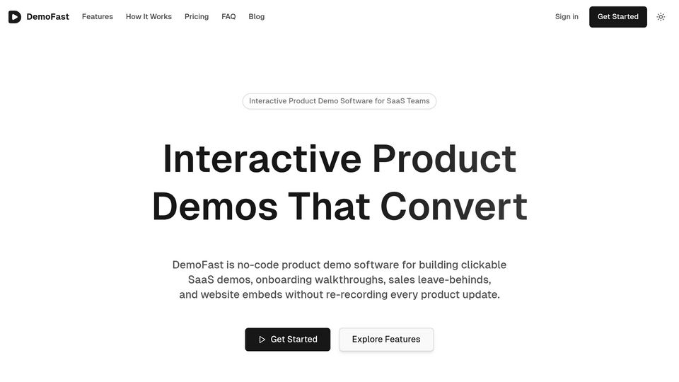 Screenshot of DemoFast