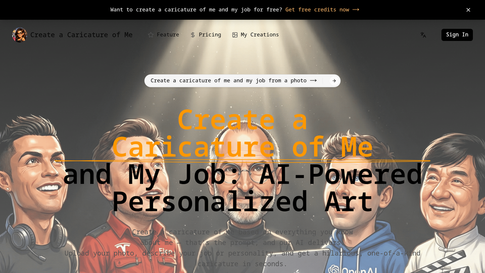 Screenshot of Create a Caricature ofMe