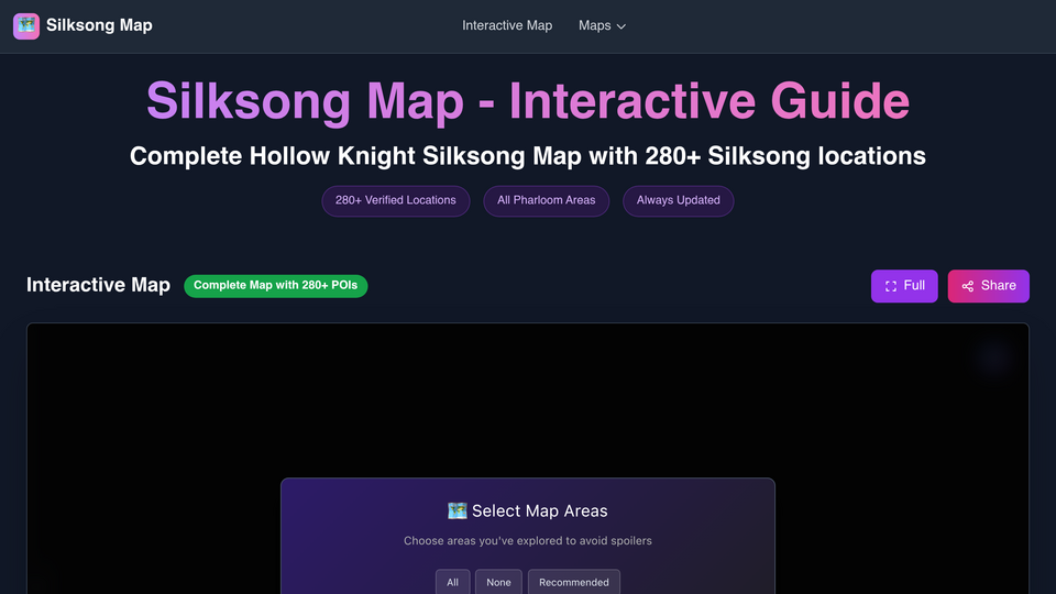 Screenshot of Silksong Map
