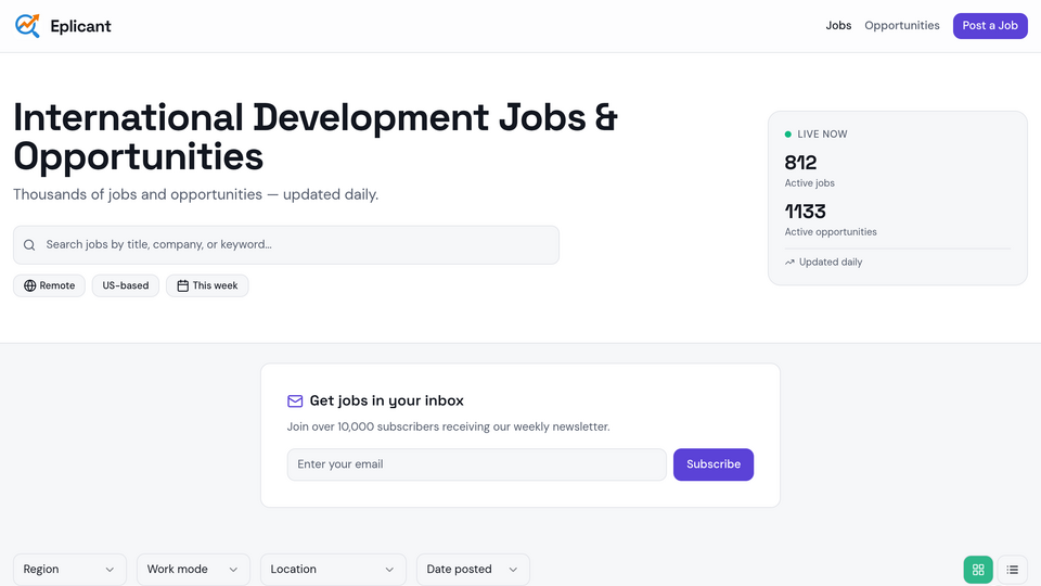 Screenshot of Eplicant