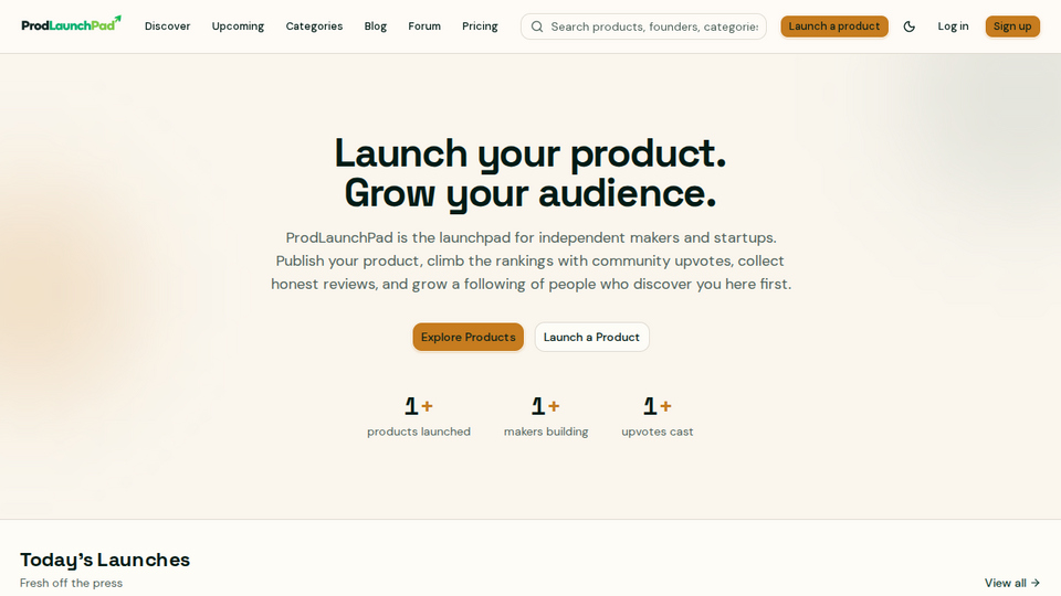 Screenshot of ProdLaunchPad