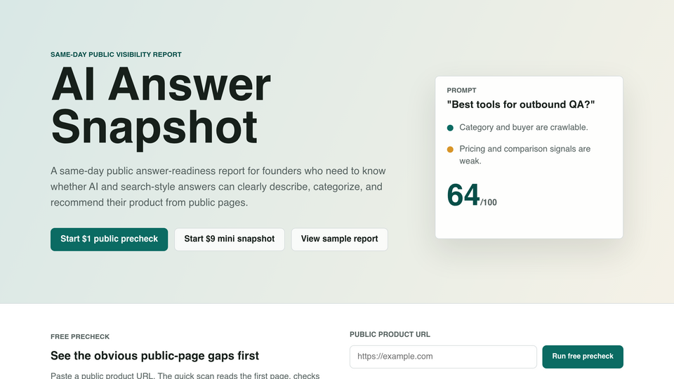Screenshot of AI Answer Snapshot