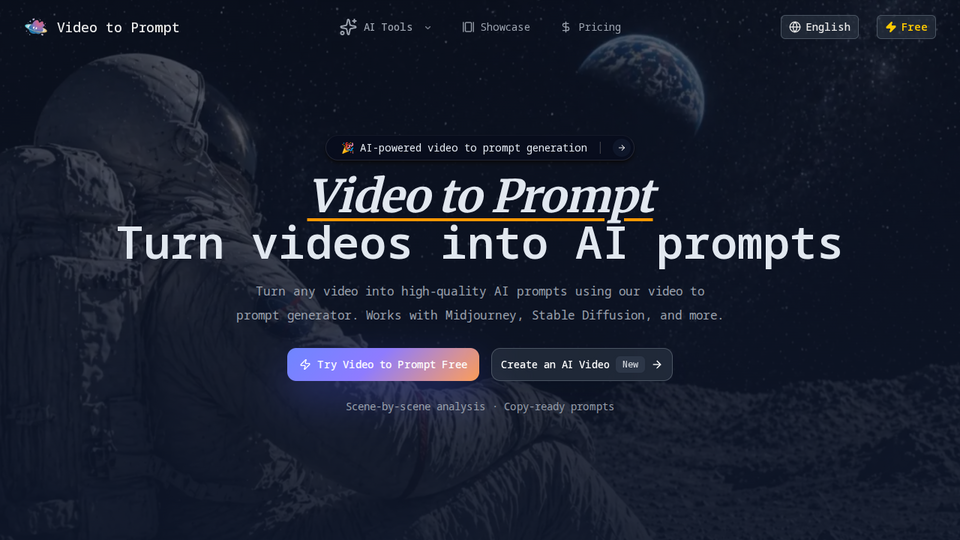 Screenshot of Video to Prompt