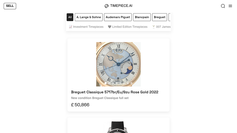 Screenshot of Timepiece AI