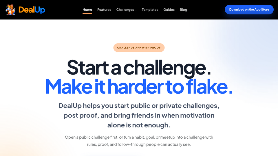 Screenshot of DealUp