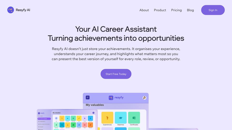 Screenshot of Resyfy AI