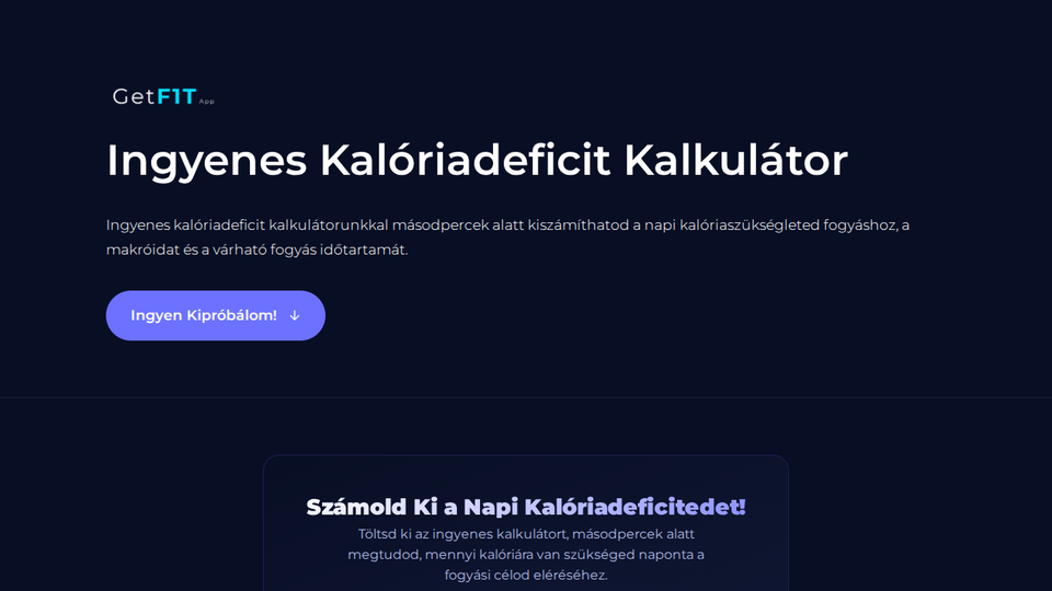 Screenshot of Kalóriadeficit App