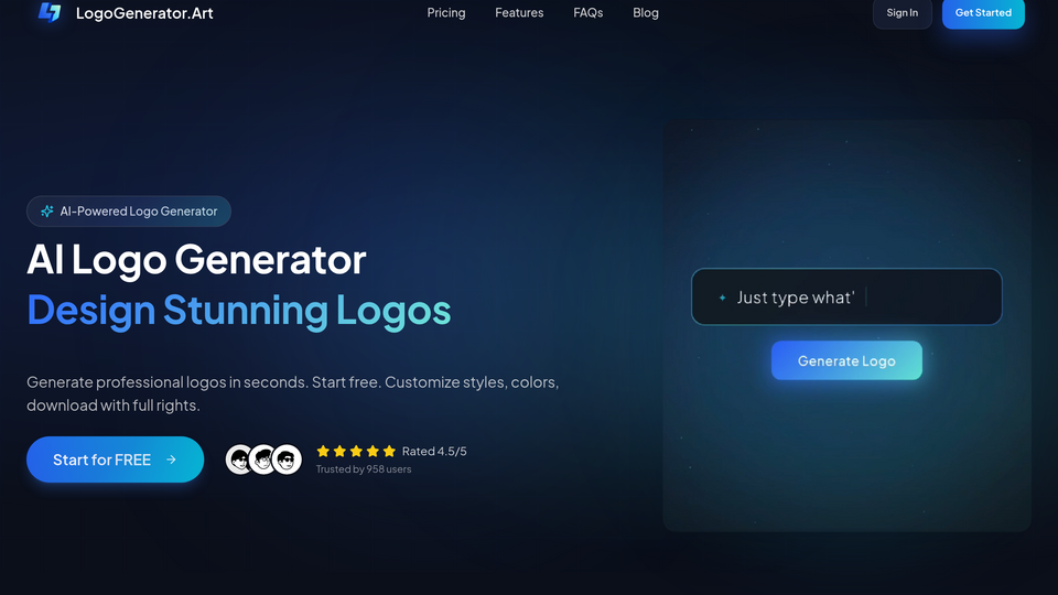 Screenshot of LogoGenerator.Art