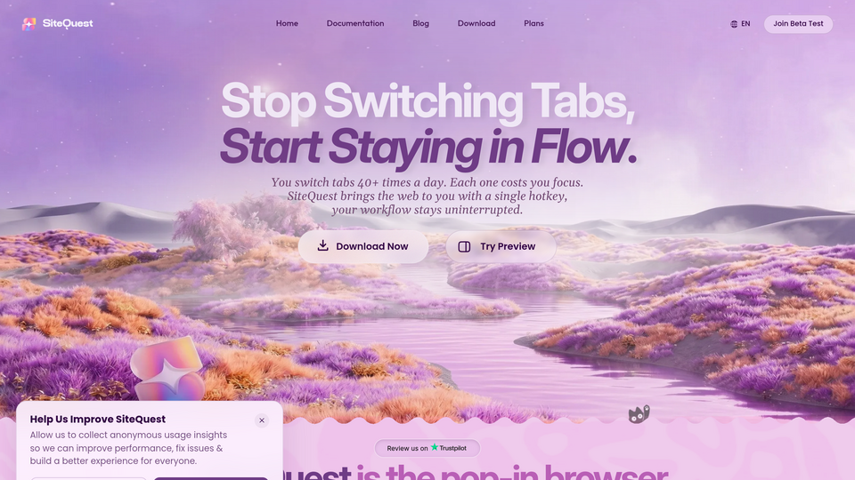 Screenshot of SiteQuest