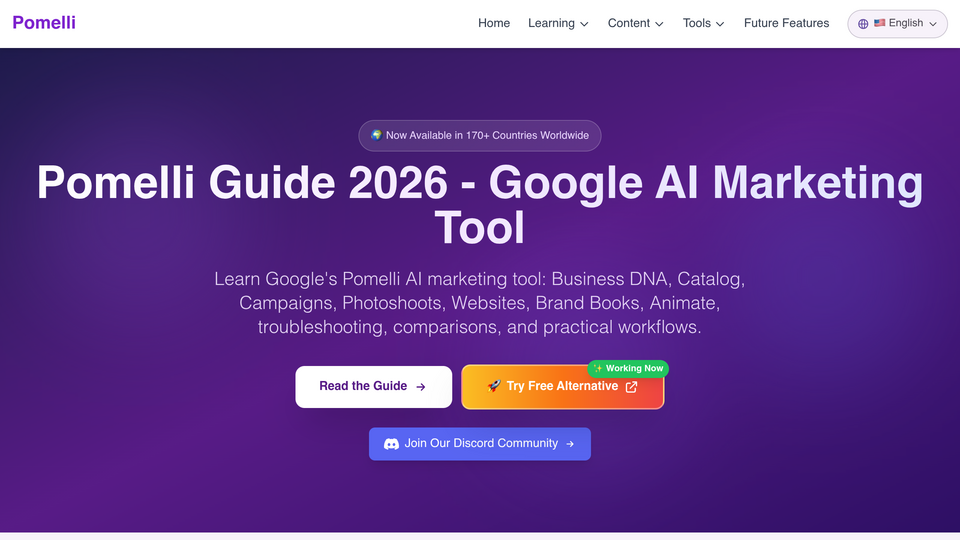 Screenshot of AI Marketing Website