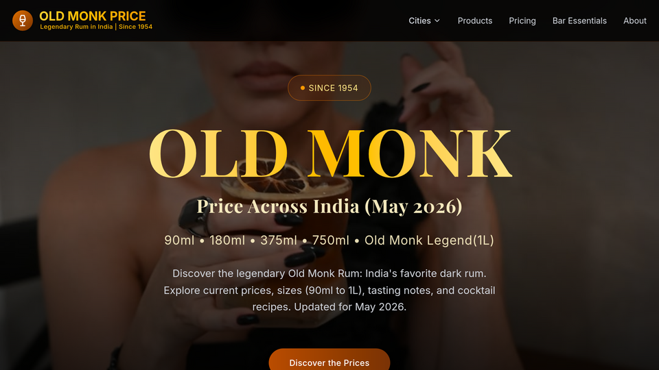 Screenshot of Old Monk Price