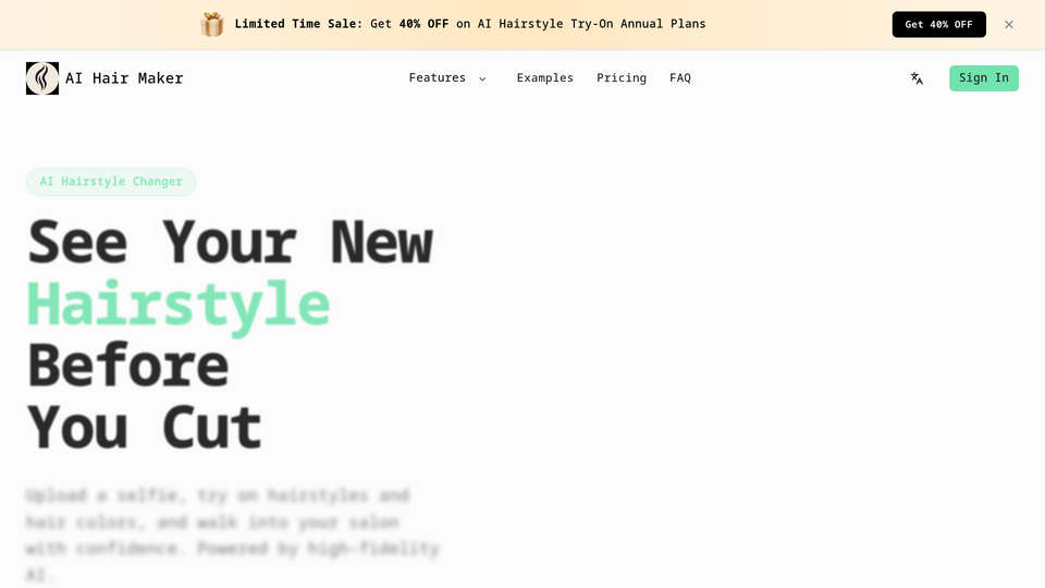 Screenshot of AI Hair Maker