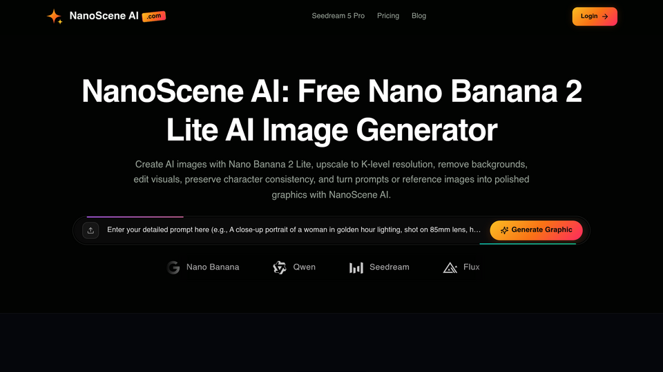 Screenshot of Nano Scene AI