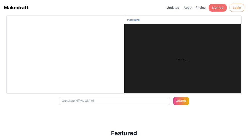 Screenshot of Makedraft